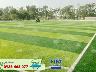 Thi công sân bóng cỏ nhân tạo nhà máy Nhiệt Điện Cẩm Phả - Quảng Ninh