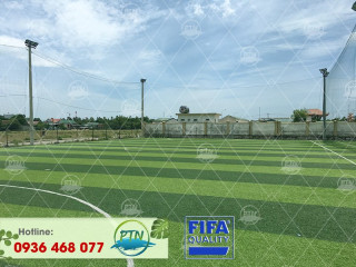 Thi công Sân bóng cỏ nhân tạo An Khánh, đường Hoàng Minh Giám, Thanh Xuân, Hà Nội