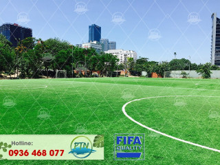 Thi công sân cỏ nhân tạo Khu Công Nghiệp Yên Bình, Phường Đồng Tiến, Thị Xã Phổ Yên, Tỉnh Thái Nguyên